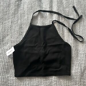 NWT Aritzia Sunday Best Aubrey Halter Top Black In Small